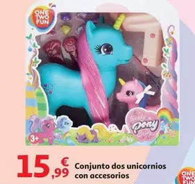 Oferta de One Two Fun - Conjunto Dos Unicornios Con Accesorios por 15,99€ en Alcampo