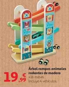 Oferta de Arbol Rampas Animales Rodantes De Madera por 19,99€ en Alcampo