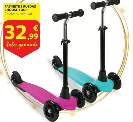 Oferta de Patinete 3 Ruedas por 32,99€ en Alcampo