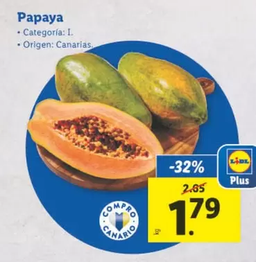 Oferta de Papaya por 1,79€ en Lidl