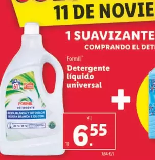 Oferta de Formil - Detergente Líquido Universal por 6,55€ en Lidl