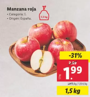 Oferta de Manzana Roja por 1,99€ en Lidl