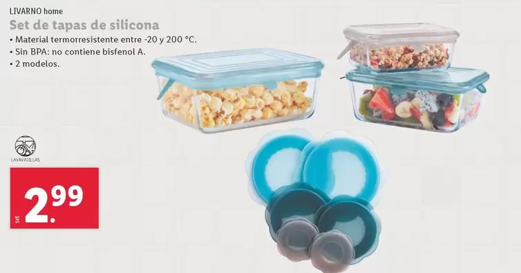 Oferta de Livarno Home - Set De Tapas De Silicona por 2,99€ en Lidl