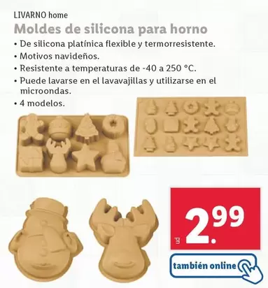 Oferta de Livarno Home - Moldes De Silicona Para Horno por 2,99€ en Lidl