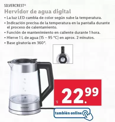 Oferta de SilverCrest - Hervidor De Agua Digital por 22,99€ en Lidl