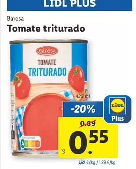 Oferta de Baresa - Tomate Triturado por 0,55€ en Lidl