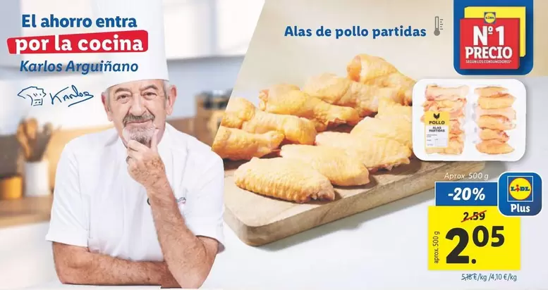 Oferta de Alas De Pollo Partidas por 2,05€ en Lidl