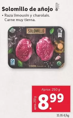 Oferta de Solomillo De Añojo por 8,99€ en Lidl