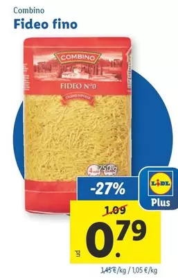 Oferta de Combino - Fideo Fino por 0,79€ en Lidl