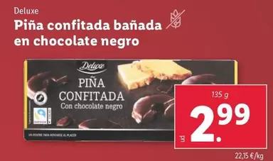 Oferta de Deluxe - Piña Confitada Bañada En Chocolate Negro por 2,99€ en Lidl