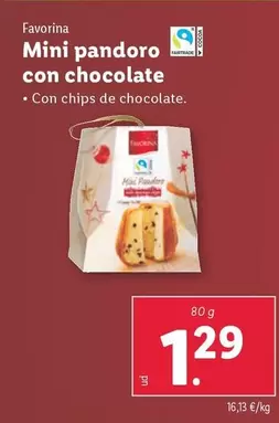 Oferta de Favorina - Mini Pandoro Con Chocolate por 1,29€ en Lidl