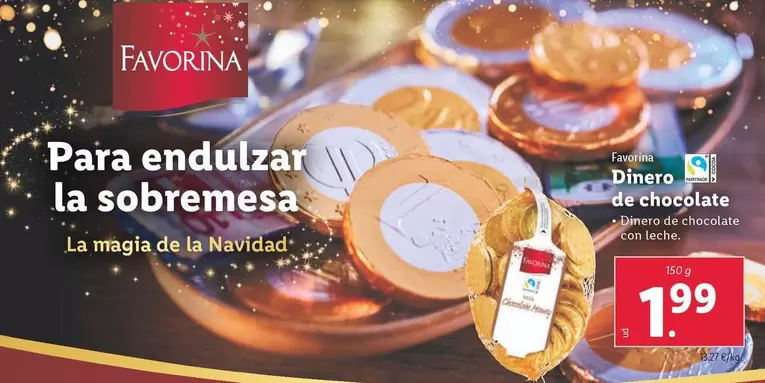 Oferta de Favorina - Dinero De Chocolate por 1,99€ en Lidl