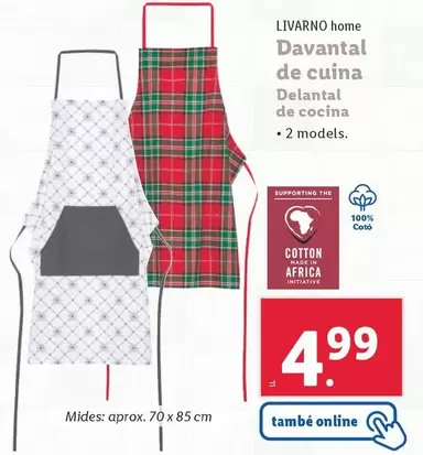 Oferta de Livarno Home - Delantal De Cocina por 4,99€ en Lidl