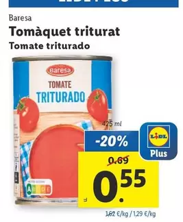 Oferta de Baresa - Tomate Triturado por 0,55€ en Lidl