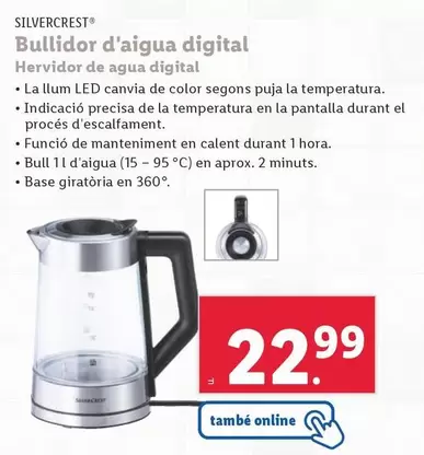 Oferta de SilverCrest - Hervidor De Agua Digital por 22,99€ en Lidl