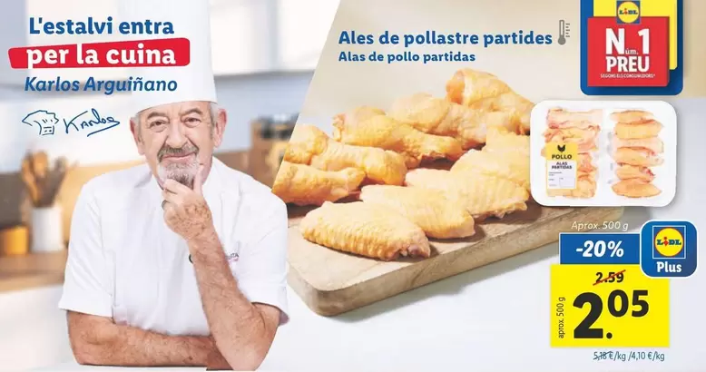 Oferta de Alas De Pollo Partidas por 2,05€ en Lidl