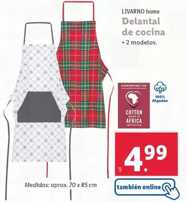 Oferta de Livarno Home - Delantal De Cocina por 4,99€ en Lidl