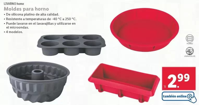 Oferta de Livarno Home - Moldes Para Horno por 2,99€ en Lidl