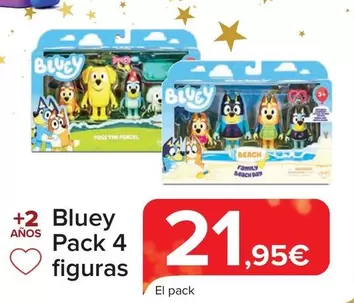 Oferta de Bluey - Pack 4 Figuras por 21,95€ en Carrefour