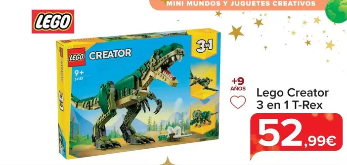 Oferta de LEGO - Creator 3 En 1 T-rex por 52,99€ en Carrefour