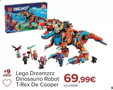 Oferta de LEGO - Dreamzzz Dinosaurio Robot T-rex De Cooper por 69,99€ en Carrefour