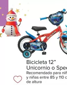 Oferta de Bicicleta 12" Unicornio O Speed" por 99€ en Carrefour