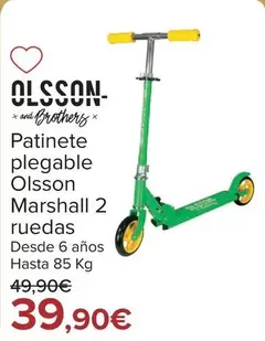 Oferta de Olsson - Patinete Plegable Marshall 2 Ruedas por 39,9€ en Carrefour