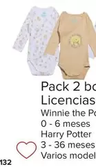 Oferta de Pack 2 Bodies Licencias Bebe por 6,5€ en Carrefour