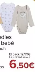 Oferta de Pack 2 Bodies Licencias Bebe por 6,5€ en Carrefour