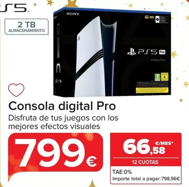 Oferta de Sony - Consola Digital Pro por 799€ en Carrefour