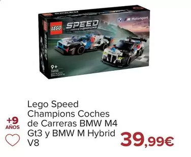 Oferta de LEGO - Speed Champions Coches De Carreras Bmw M4 Gt3 Y Bmw M Hybrid V8 por 39,99€ en Carrefour