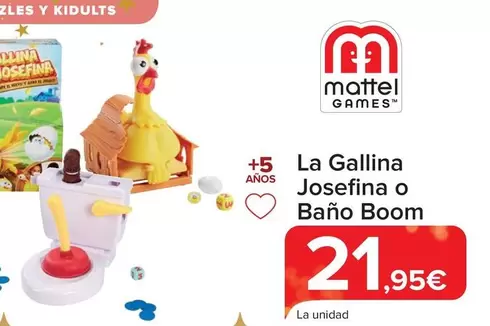 Oferta de Mattel Games - La Gallina Josefina O Bano Boom por 21,95€ en Carrefour