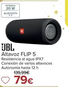 Oferta de JBL - Altavoz Flip 5 por 79€ en Carrefour