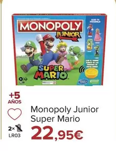 Oferta de Monopoly - Junior Super Mario por 22,95€ en Carrefour