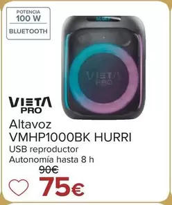 Oferta de Vieta - Altavoz  VMHP1000BK Hurri por 75€ en Carrefour