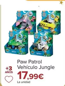 Oferta de Paw Patrol - Vehiculo Jungle por 17,99€ en Carrefour