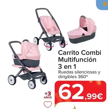 Oferta de Carrito Combi Multifuncion 3 En 1 por 62,99€ en Carrefour