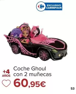 Oferta de Monster High - Coche Ghoul Con 2 Munecas por 60,95€ en Carrefour