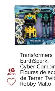 Oferta de Transformers Earthspark Cyber-Combiner O Figuras De Accion De Terran Twitch Y Robby Malto por 24,95€ en Carrefour