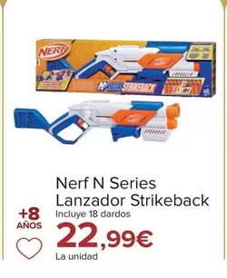 Oferta de Nerf - N Series Lanzador Strikeback por 22,99€ en Carrefour