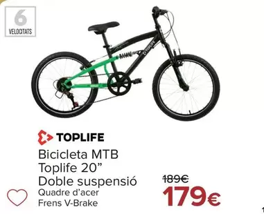 Oferta de Toplife - Bicicleta Mtb 20"  Doble Suspension por 179€ en Carrefour