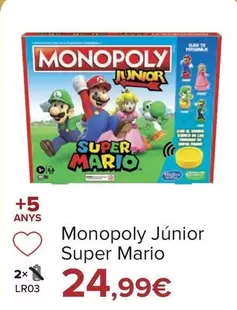 Oferta de Monopoly - Junior Super Mario por 24,99€ en Carrefour