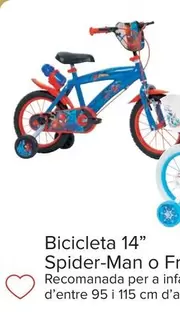 Oferta de Bicicleta 14" Spider-Man O Frozen" por 149€ en Carrefour