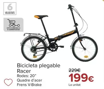 Oferta de Racer - Bicicleta Plegable  por 199€ en Carrefour