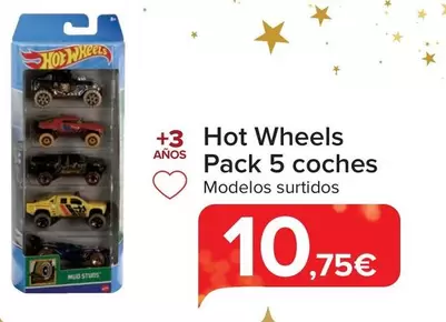 Oferta de Hot Wheels - Pack 5 Coches por 10,75€ en Carrefour