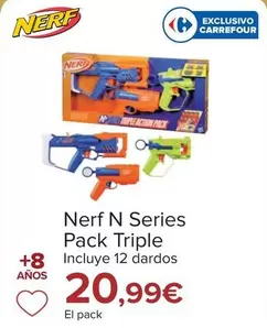 Oferta de Nerf - N Series Pack Triple por 20,99€ en Carrefour