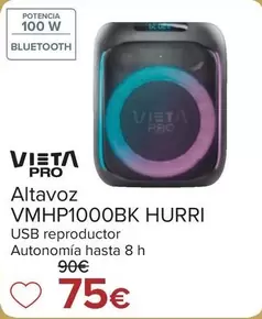 Oferta de Vieta Pro - Altavoz VMHP1000BK Hurri   por 75€ en Carrefour