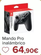 Oferta de Nintendo SWITCH - Mando Pro Inalámbrico  por 64,9€ en Carrefour