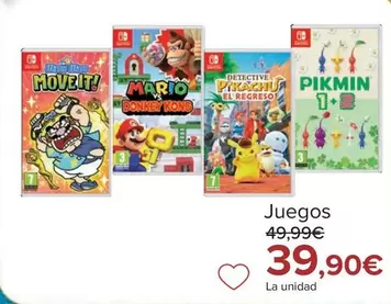 Oferta de Nintendo SWITCH - Juegos por 39,9€ en Carrefour