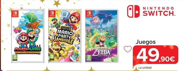 Oferta de Nintendo SWITCH - Juegos por 49,9€ en Carrefour